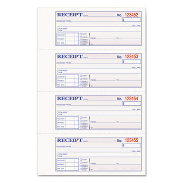 Adams® Tops Two-part Hardbound Receipt Book, Two-part Carbon, 7 X 2.75, 4-page, 300 Forms freeshipping - TVN Wholesale